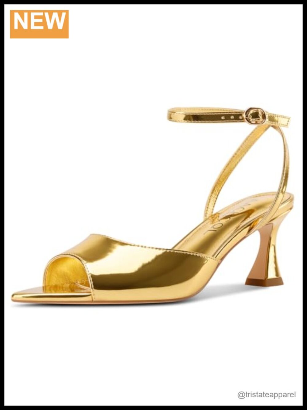 Kitten Heel Peep Toe Patent Leather Ankle Strap Slingback Dress Sandals